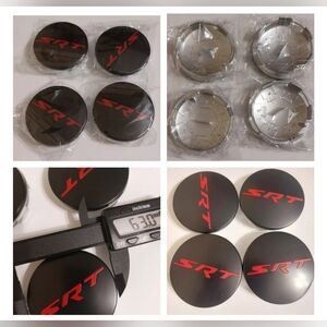 4 SRT 63mm Wheel Rim Center caps SEE ALL COLOR CHOICES available